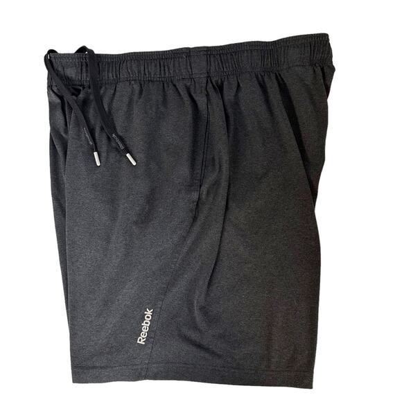 Reebok Athletic Shorts XL Gym Basketball Sportswear Pockets Charcoal Drawstring - Picture 6 of 14